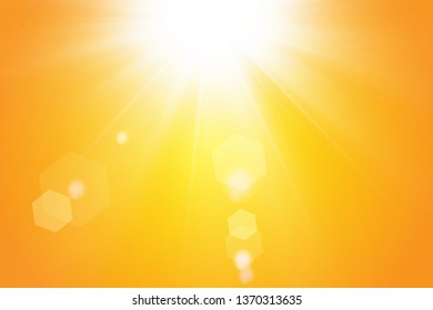  Warm sun on a yellow background. Leto.bliki solar rays