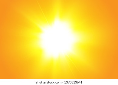  Warm sun on a yellow background. Leto.bliki solar rays