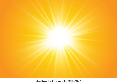  Warm sun on a yellow background. Leto.bliki solar rays
