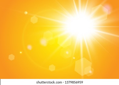  Warm sun on a yellow background. Leto.bliki solar rays
