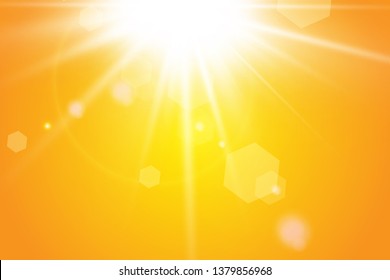  Warm sun on a yellow background. Leto.bliki solar rays
