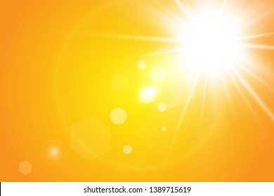  Warm sun on a yellow background. Leto.bliki solar rays

