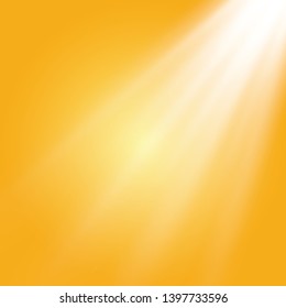 Warm sun on a yellow background. Leto.bliki solar rays.Оrange yellow background.
