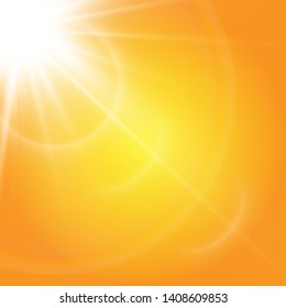  Warm sun on a yellow background. Leto.bliki solar rays
