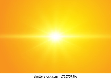  Warm sun on a yellow background. Leto.bliki solar rays