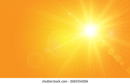 Sol cálido sobre un fondo amarillo. Rayos solares Leto.bliki.О fondo amarillo.
