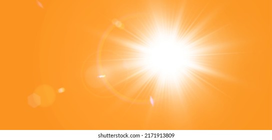 Sol cálido sobre un fondo amarillo. Rayos solares Leto.bliki.О fondo amarillo.
