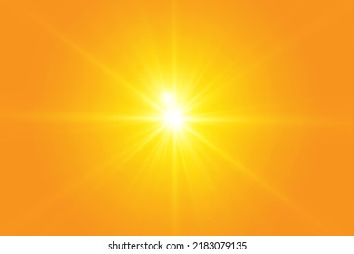 Sol cálido sobre un fondo amarillo. Rayos solares Leto.bliki.О fondo amarillo.