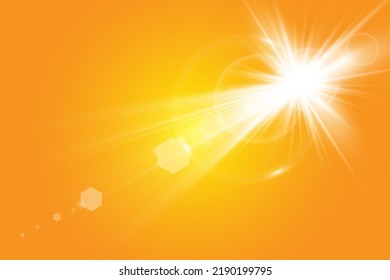 Sol cálido sobre un fondo amarillo. Rayos solares Leto.bliki.О fondo amarillo.
