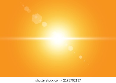 Warm sun on a yellow background. Leto.bliki solar rays.Оrange yellow background.