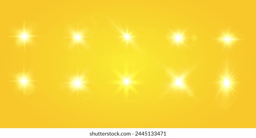 Warm sun on a yellow background. Leto.bliki solar rays.Оrange yellow background.	
