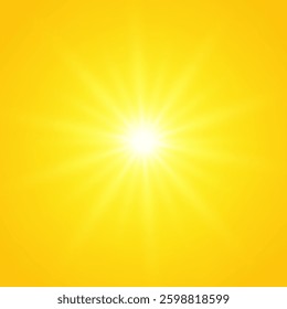  Warm sun on a yellow background. Leto.bliki solar rays
