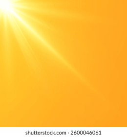  Warm sun on a yellow background. Leto.bliki solar rays