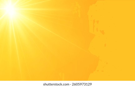  Warm sun on a yellow background. Leto.bliki solar rays