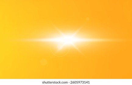  Warm sun on a yellow background. Leto.bliki solar rays