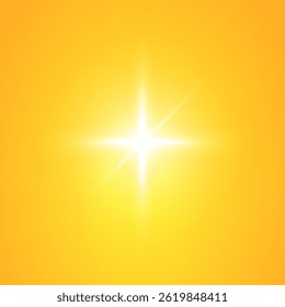  Warm sun on a yellow background. Leto.bliki solar rays