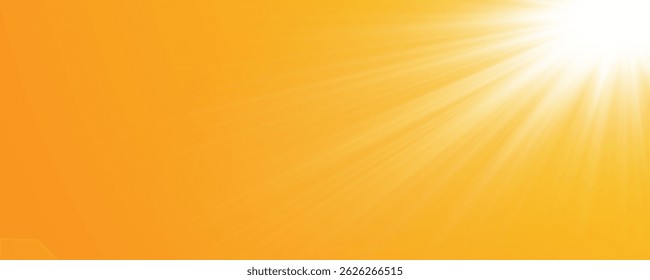  Sol cálido sobre un fondo amarillo. Leto.bliki rayos solares
