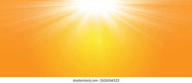  Warm sun on a yellow background. Leto.bliki solar rays