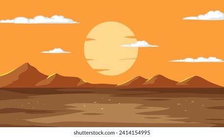 Warm sunset hues over tranquil desert landscape