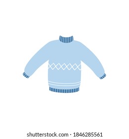 Suéter cálido de estilo Doodle aislado en un fondo blanco. Ilustración vectorial de un suéter.