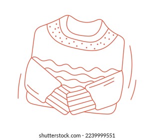 Warm sweater flat icon Winter postcard element