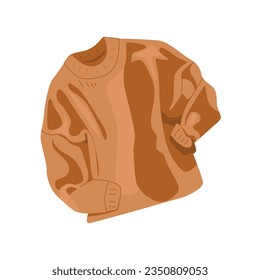 Suéter cálido de estilo plano. Ropa de otoño. Ilustración vectorial.