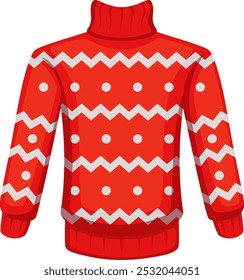 Warm sweater. Red winter pullover cartoon icon