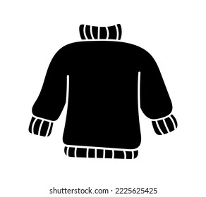 Warm sweater silhouette vector illustration. Isolated on white background