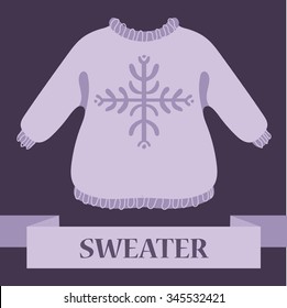 Warm sweater vector icon