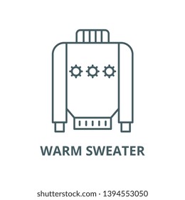 Warm sweater vector line icon, linear concept, outline sign, symbol