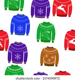 Warm sweater.Pattern.Festive decoration. Illustration vector.For prints, greeting cards, textiles, book illustrations.