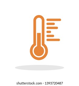 Warm temperature icon in trendy flat style. Thermometer symbol for your web site design, logo, app, UI Vector EPS 10. 
