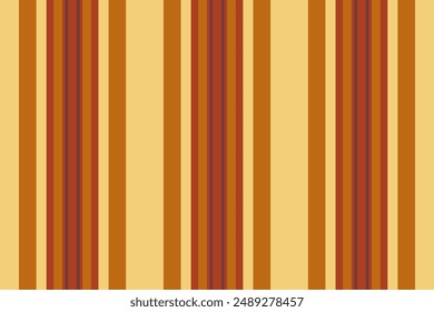 Líneas textiles de textura cálida, fondo de tela de Vector americano. Patrón de la marca de Vertical sin fisuras en la paleta de colores rojo y naranja.