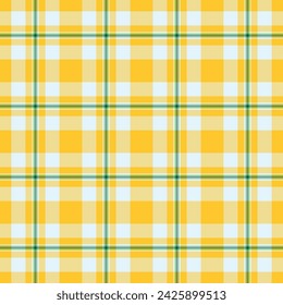 Warm texture vector tartan, mesh check seamless plaid. Day background fabric pattern textile in yellow and light color.