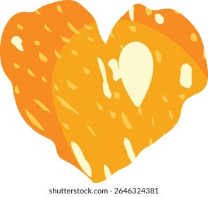 Warm and Textured Orange Heart