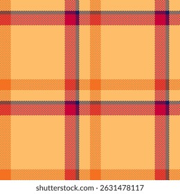 Warm, textured plaid background. Versatile for designs, textile prints, or digital projects needing a cozy, classic, and vibrant element. Seamless design.