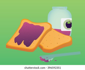 Warm Toast / Flat Design / Simple Cartoon