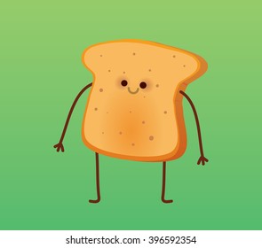 Warm Toast / Flat Design / Simple Cartoon