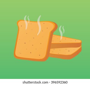 Warm Toast / Flat Design / Simple Cartoon