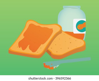 Warm Toast / Flat Design / Simple Cartoon
