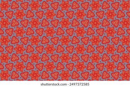 Warm tone abstraction think starfishs and flowers pattern art colorful for decorate print and others. deco, geometry, beauty, fashion, lines,  animals, brown, graphic, creative, romantic, detail.