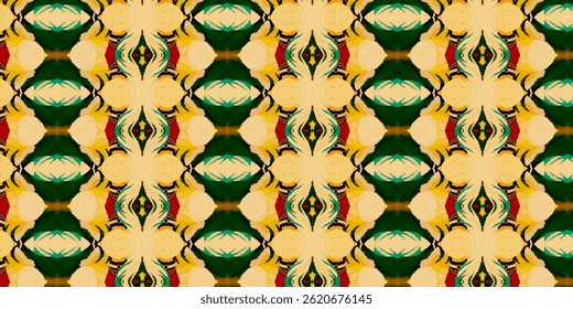 Padrão sem emenda abstrato de tons quentes com influência tribal