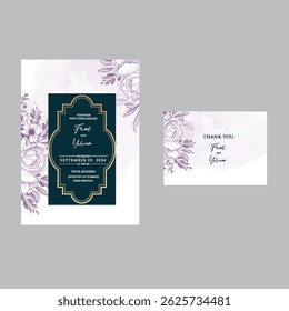 Warm toned botanical card with classic serif and light floral accents