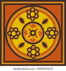 Warm Toned Floral Patterns: Geometric and Symmetrical Designs