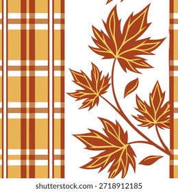 Patrón de baldosas sin costuras de cuadros de tonos cálidos con colores inspirados en otoño para un concepto clásico de look de otoño como tonos cálidos inspirados en otoño en un clásico patrón de baldosas sin costuras perfecto para la decoración de otoño en Foto de archivo Concepto y espacio vacío en el lado izquierdo, sin texto --ar 7:2 --tile