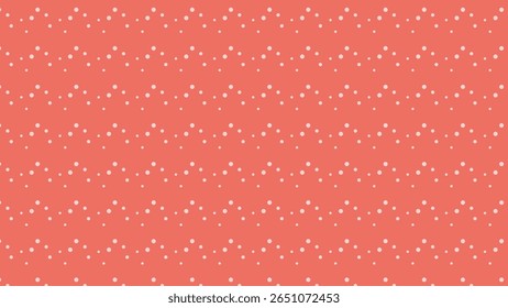 A warm vector background with horizontal rows of light pink polka dots on a coral-red base, ideal for cheerful and inviting designs.