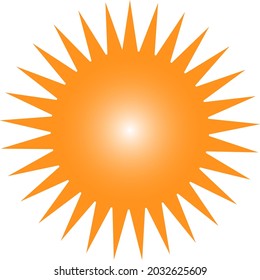 Warm vector of the sun with rays