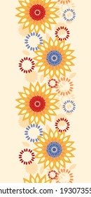 Warm vibrant floral abstract vertical seamless pattern background