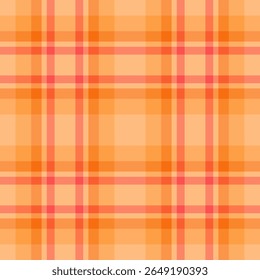 Padrão de xadrez laranja quente e vibrante. Perfeito para design têxtil, fundos de site, ou projetos outonais.  Esta textura sem costura evoca sentimentos de calor, conforto e charme rústico.