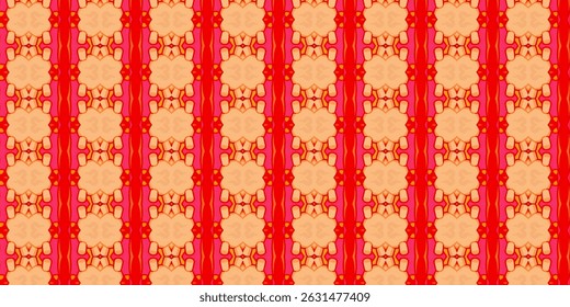 Warm Vintage-Inspired Floral Pattern in Red and Peach Tones